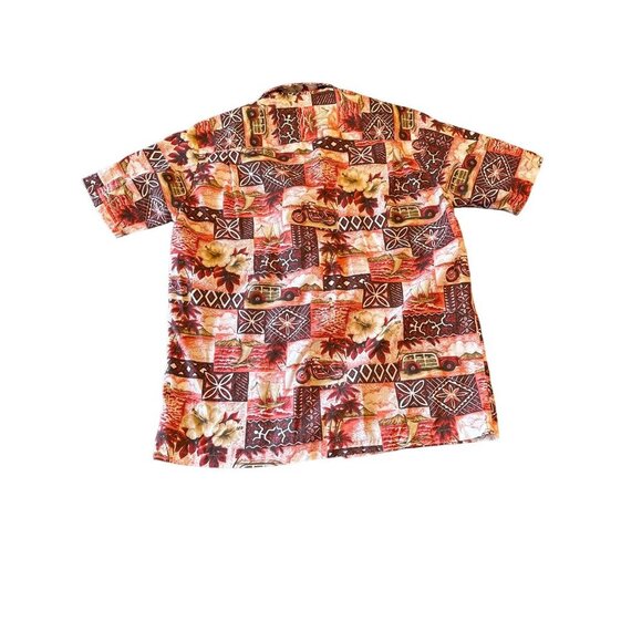 Royal Creations Pink Brown Tropical Hawaiian Shirt Size Medium - Picture 5 of 5